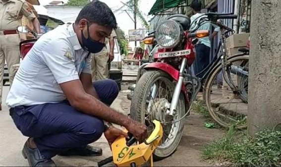Dharmanagar Traffic department imposed fines against Traffic law violators Dharmanagar Traffic department imposed fines against Traffic law violators